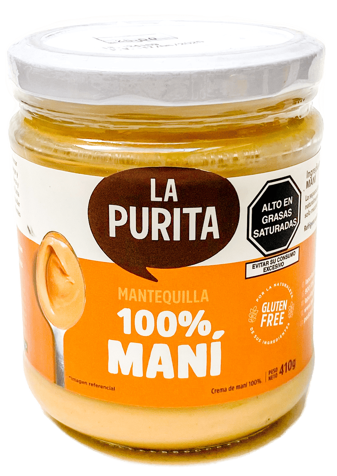 MANTEQUILLA DE MANI Y PANELA 100%  410GR LA PURITA