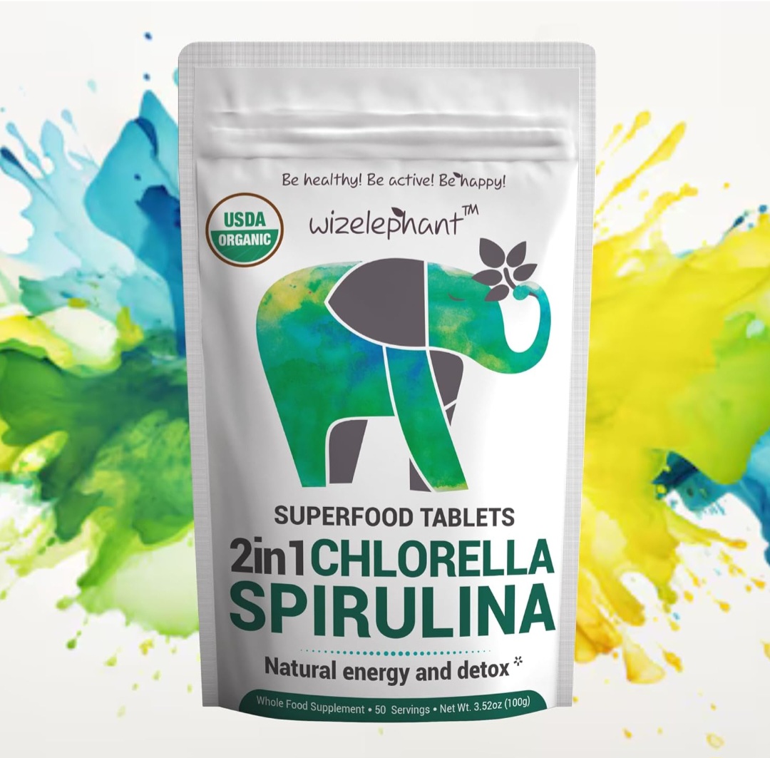 Wizelephant  Chlorella Espirulina | Tableta 2 en 1 | 50 porciones