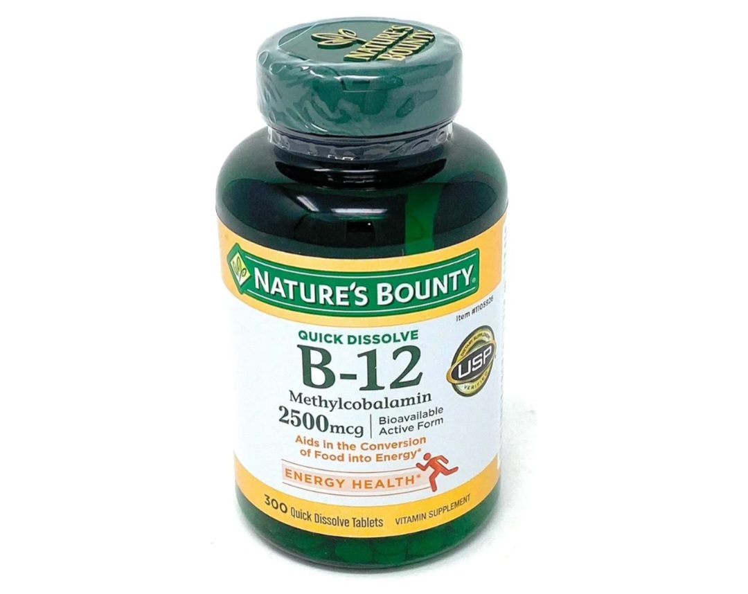 Natures Bounty  Vitamina B12 2500mcg | 300 tabletas sublinguales