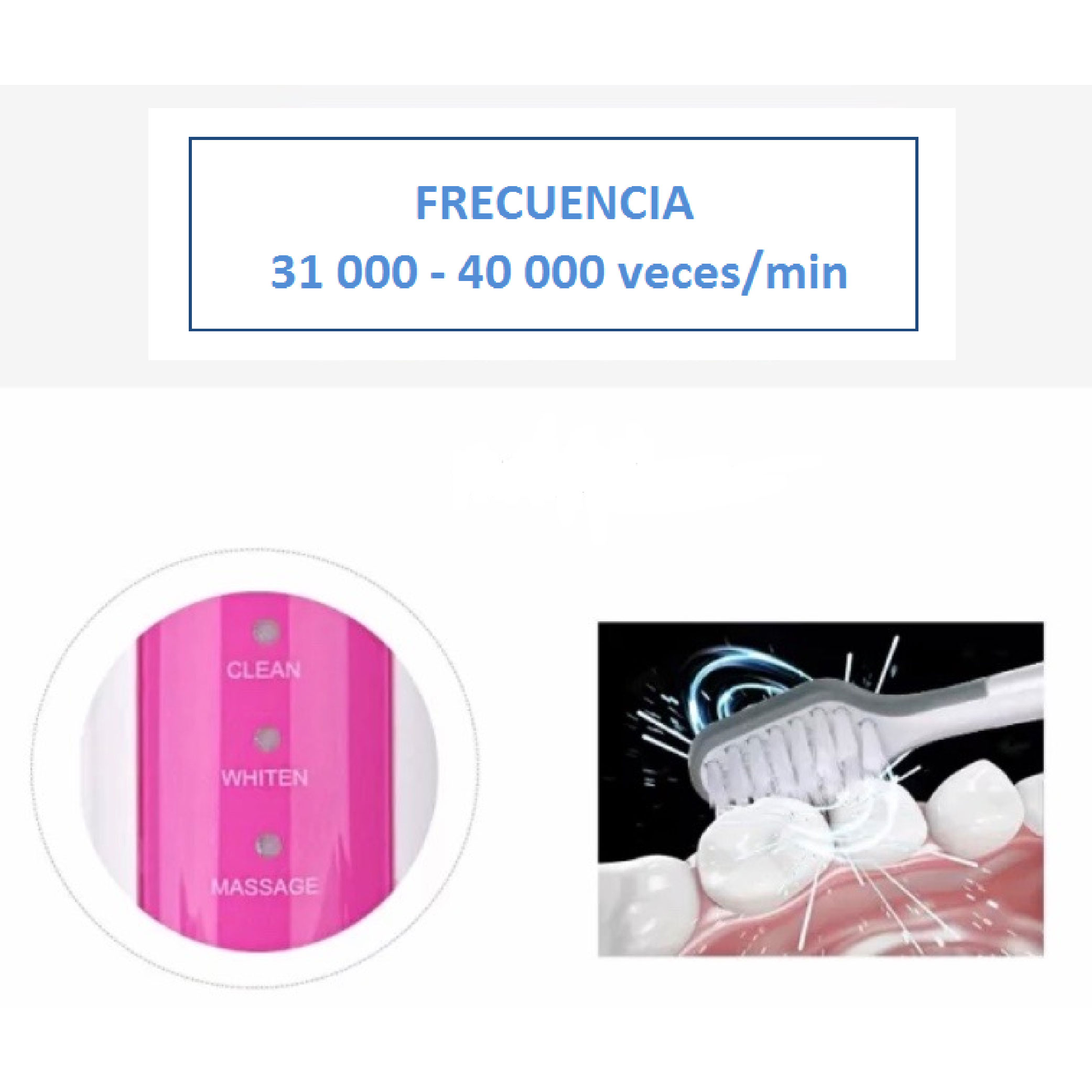 CEPILLO SÓNICO ELÉCTRICO, CABEZAL COLOR AZUL