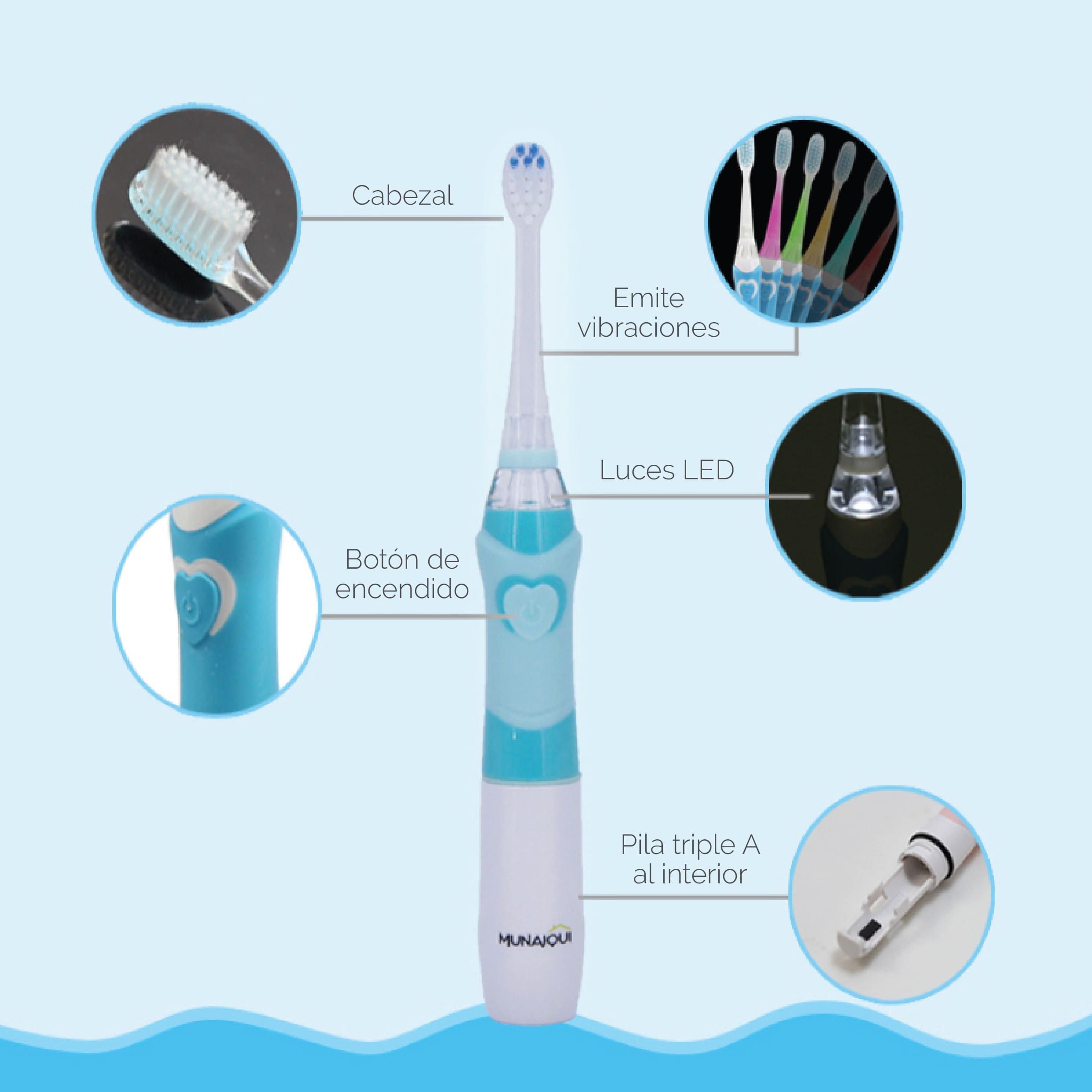 CEPILLO INFANTÍL CON VIBRACIONES SÓNICAS