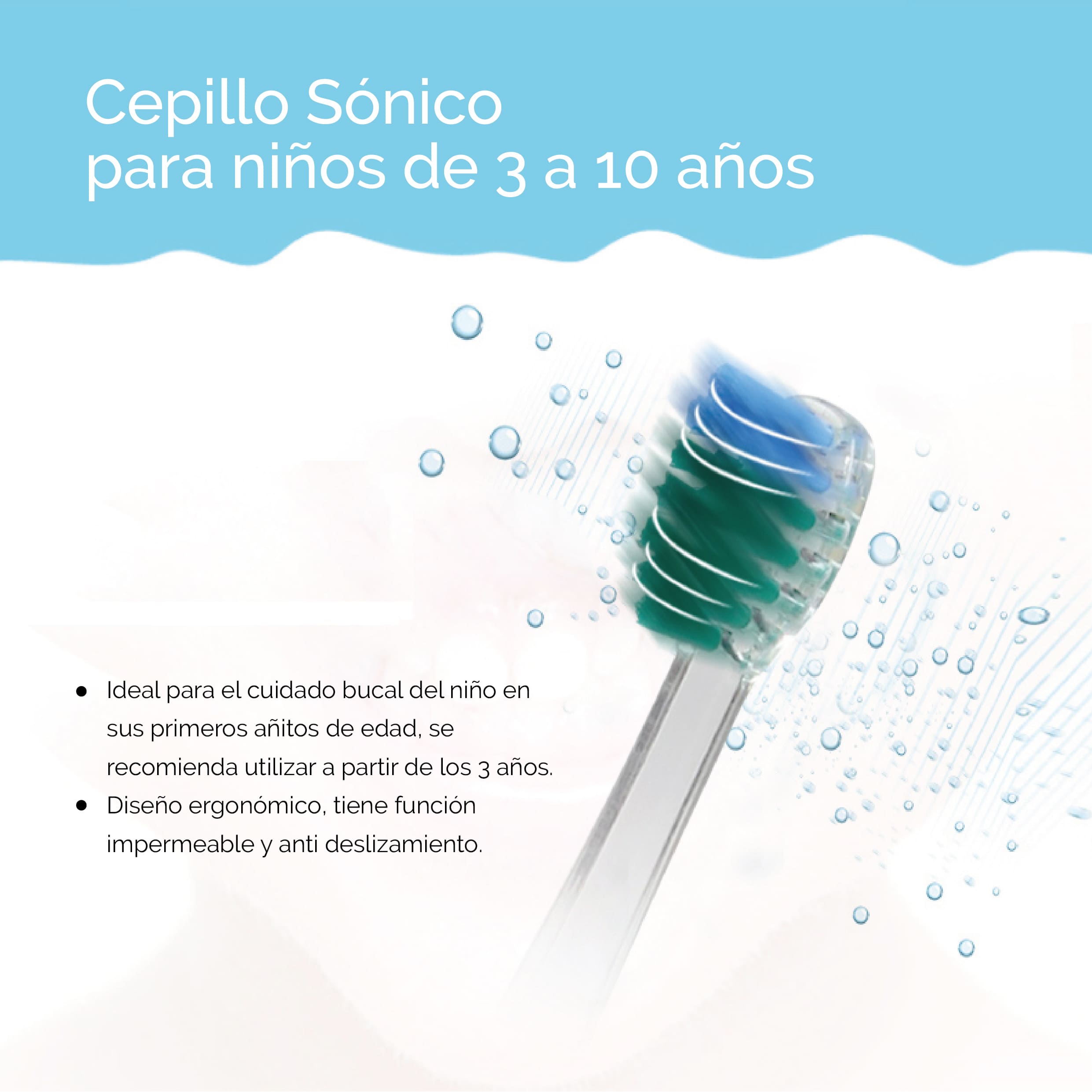 CEPILLO INFANTÍL CON VIBRACIONES SÓNICAS