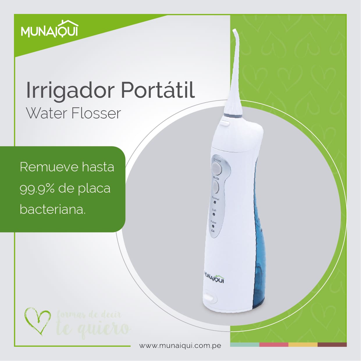 IRRIGADOR ORAL PORTÁTIL, FLOSSER DE AGUA, MODELO MT420