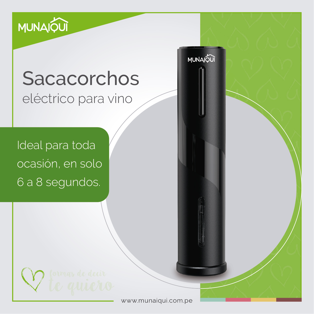 SACACORCHOS ELÉCTRICO PARA VINO, MODELO MAV030