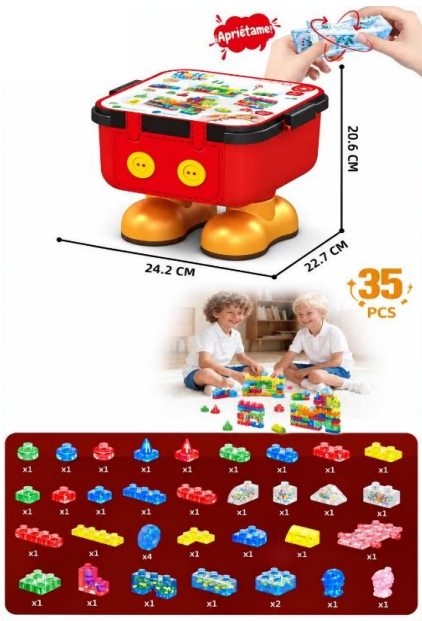 BLOQUES DE SILICONA MICKEY MOUSE DE 35 PCS 