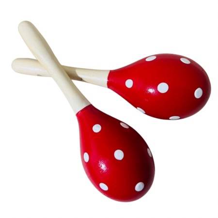 MARACAS ROJAS D MADERA