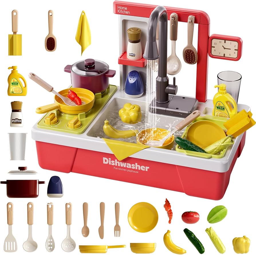 LAVADERO C COCINA 28 PCS ROJO