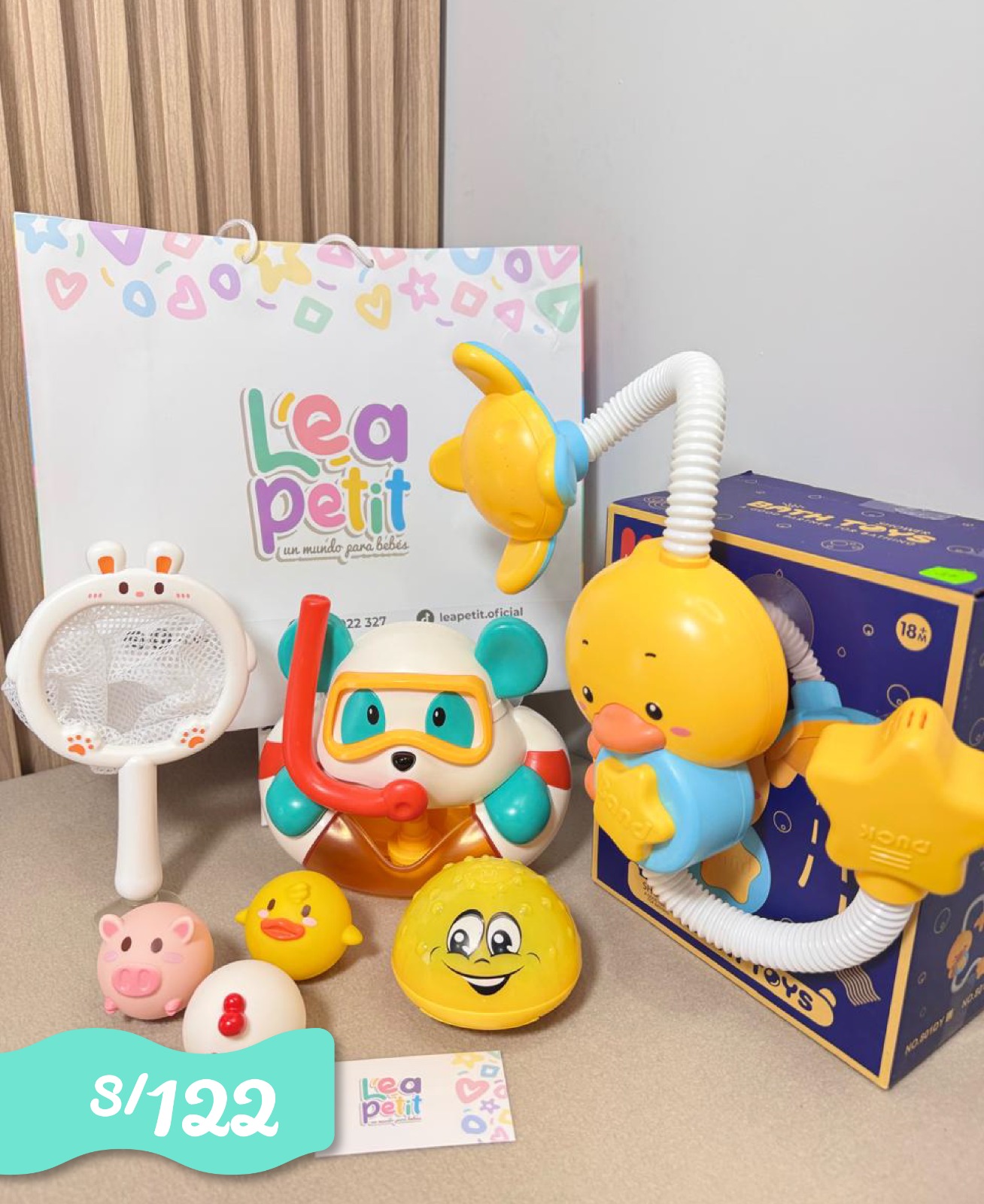 KIT DE ESTIMULACIÓN BAÑO OSITO 0 MESES A +
