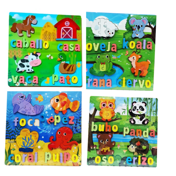 ROMPECABEZA DE ALTO RELIEVE IMAGEN C NOMBRE X4  S PIZARRA