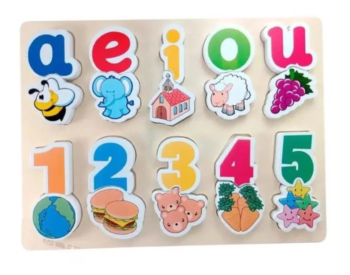 ROMPECABEZA C RELIEVE VOCALES  123 C IMAGENES PEQUEÑO