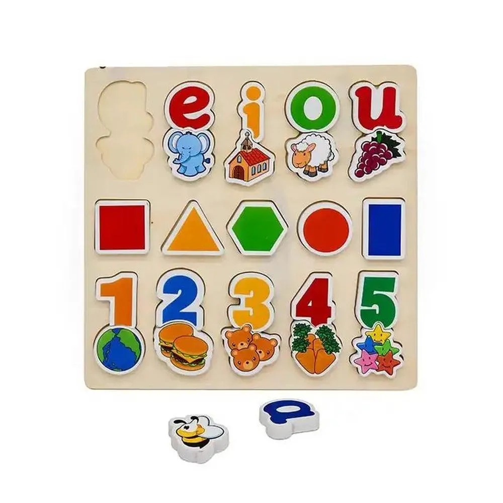 ROMPECABEZA C RELIEVE 123  FIGURAS  VOCALES S PIZARRA