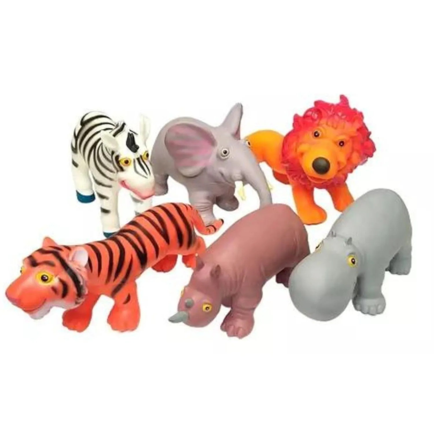 SET X6 ANIMALES DE LA SELVA SILICONA