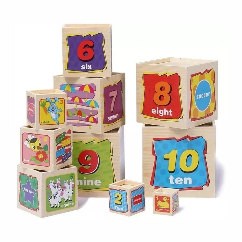 CUBOS APILABLES DE MADERA X10