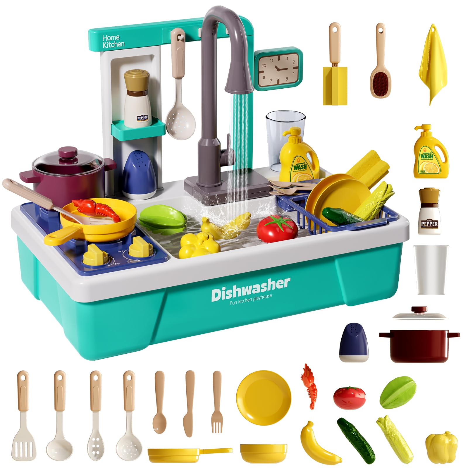 LAVADERO C COCINA 28 PCS TURQUEZA