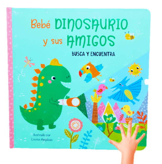 LIBRO LINTERNA BEBE DINOSAURIO CON SUS AMIGOS