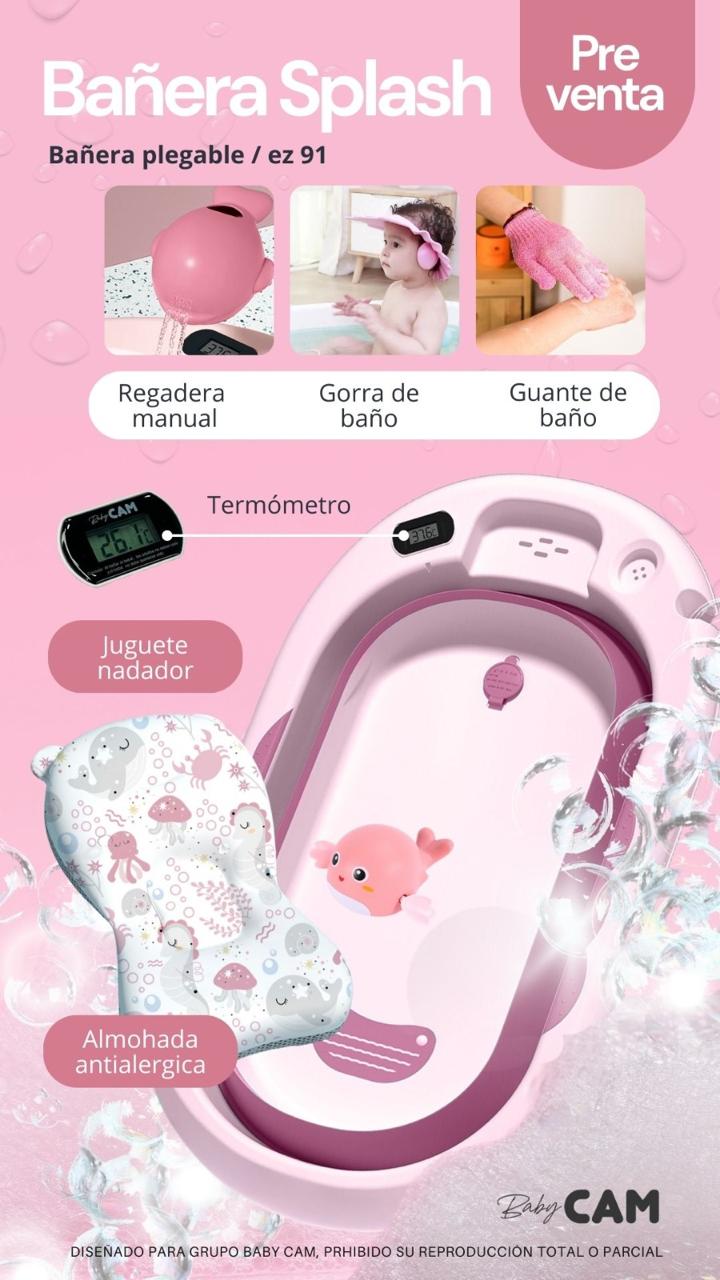 TINA PLEGABLE DE BAÑO SPLASH-BABY CAM 2025