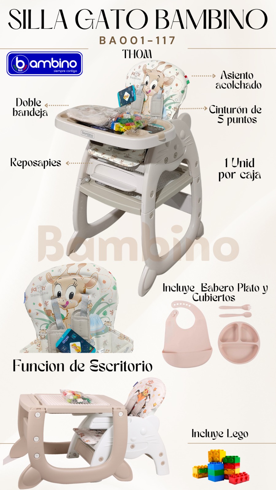 SILLA CONVERTIBLE GATITO BAMBINO