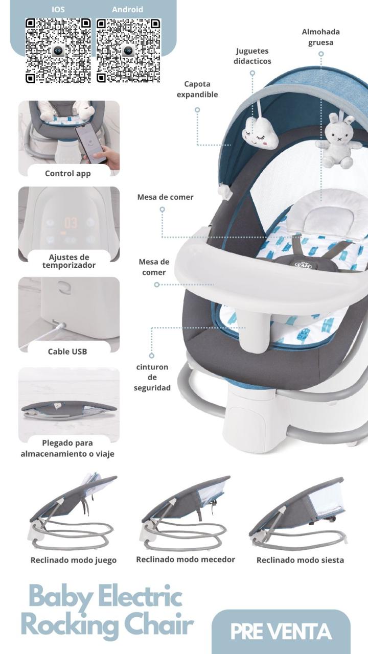 MECEDORA ELECTRICA CON BLUETOOH BABY CAM