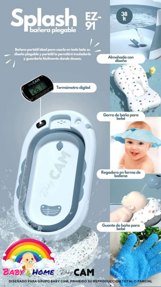 TINA PLEGABLE CON SENSOR BABY CAM