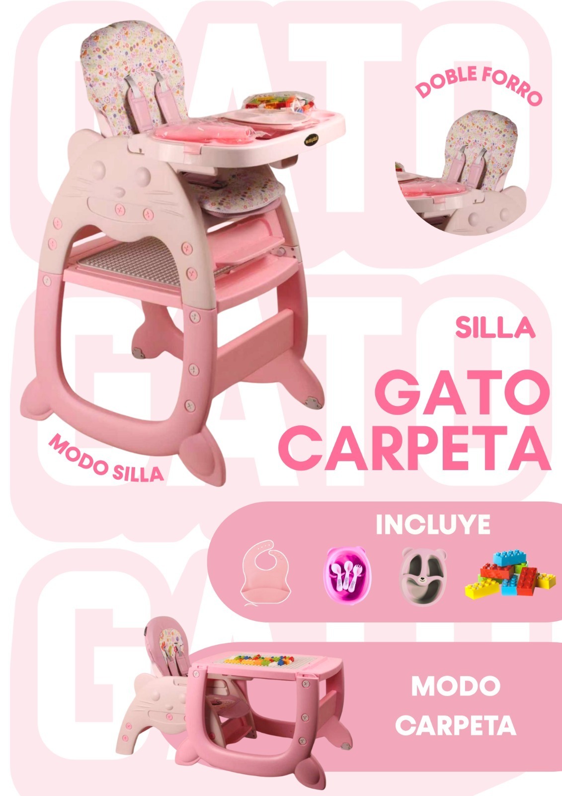 SILLA CONVERTIBLE GATITO- BABY HOME