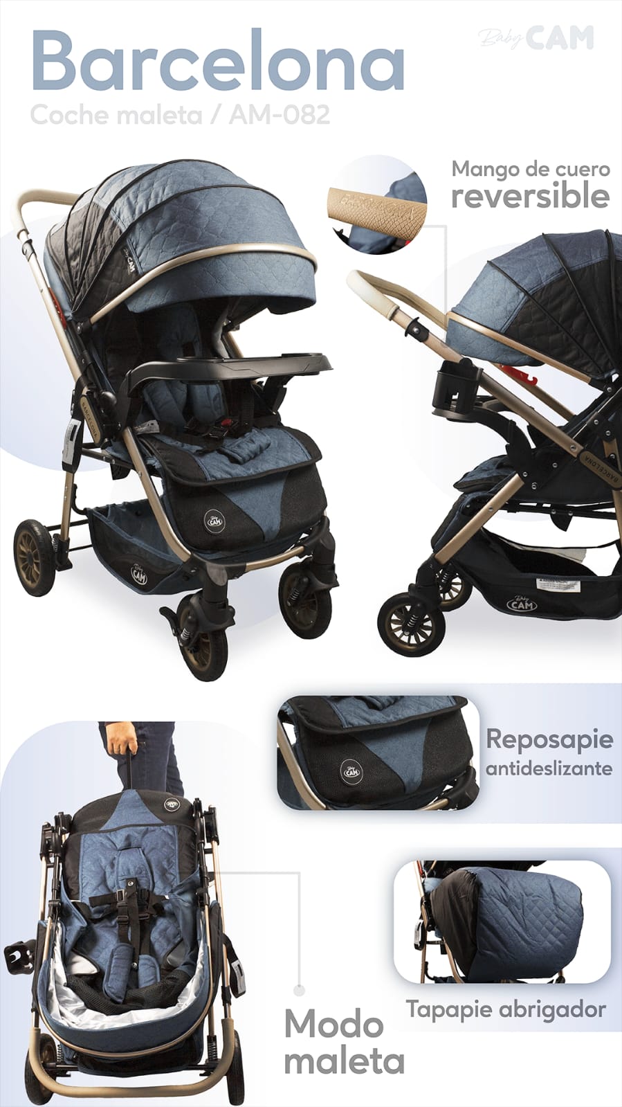 COCHE BARCELONA MALETA BABY CAM