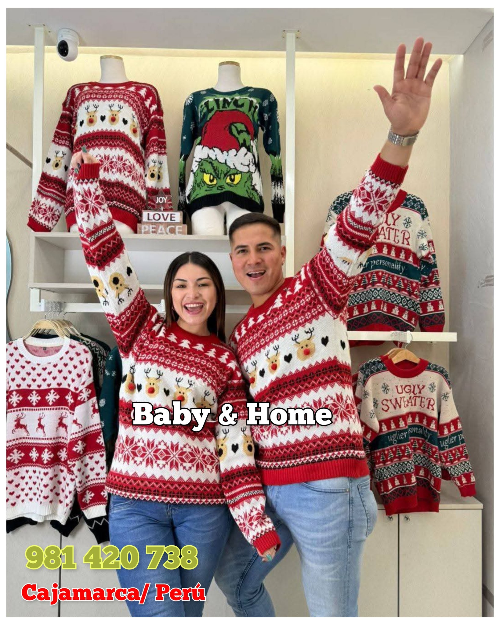 CHOMPA NAVIDEÑA RENITO- TODAS LAS TALLAS