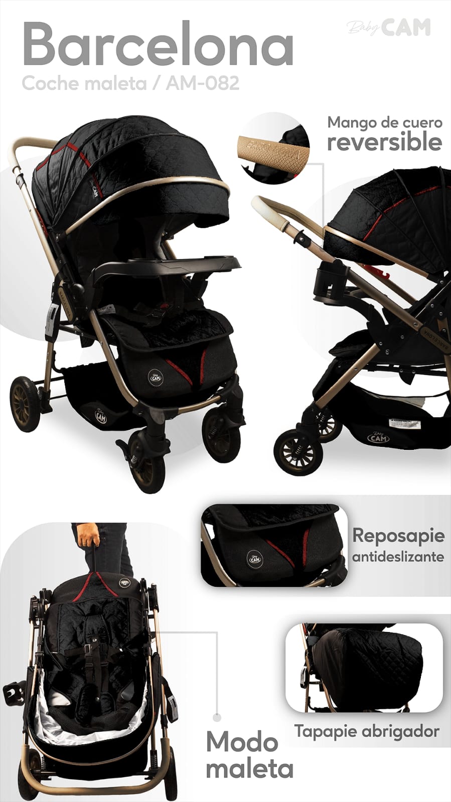 COCHE BARCELONA MALETA BABY CAM