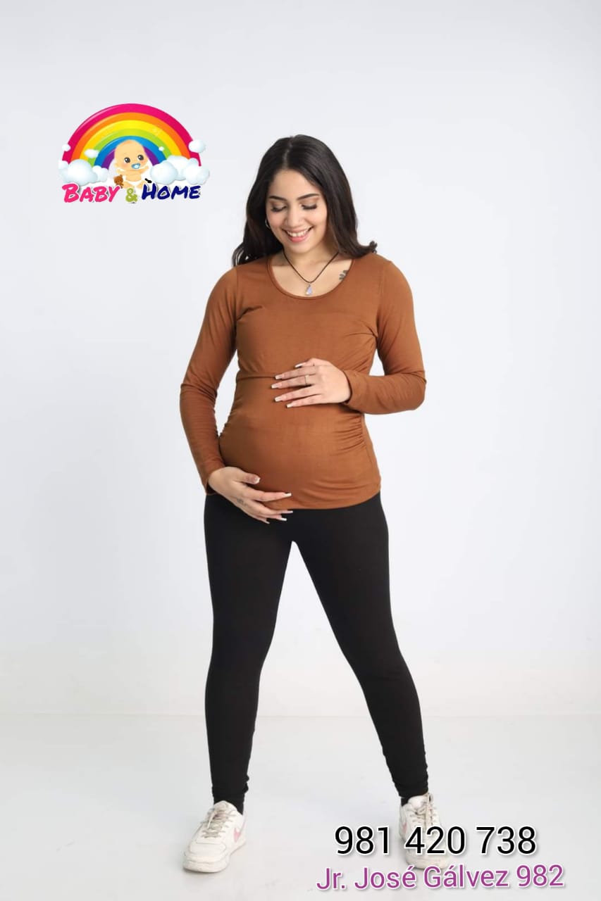 POLO MATERNIDAD CON BOLSILLO DE LACTANCIA