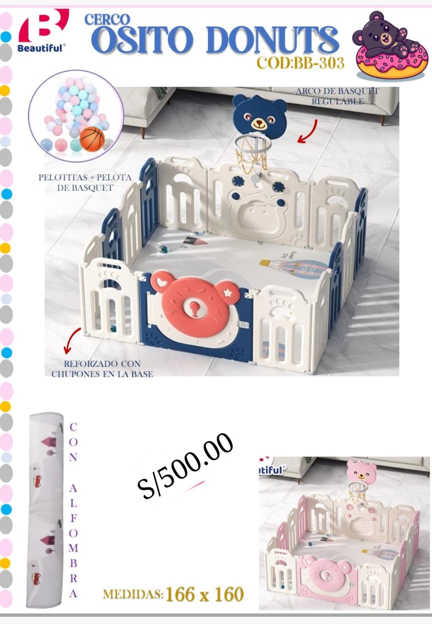 CORRAL POLIPROPILENO OSITO DONUTS 