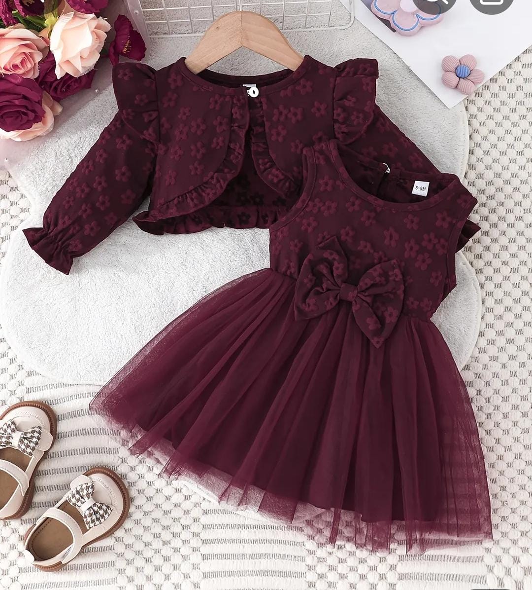 VESTIDO VINO 6/9 M