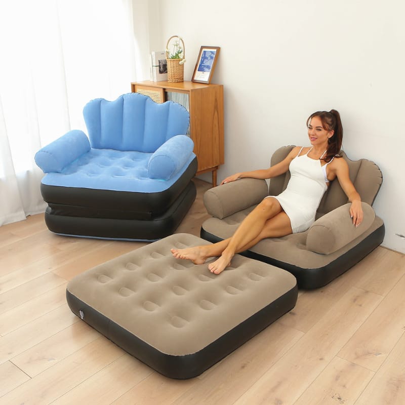 Sillón Cama Inflable Gigante Multiuso + Inflador Incluido 
