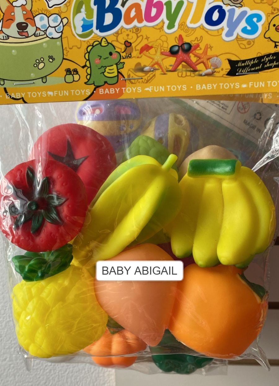 TOYS FRUTAS X 6 UND , MATERIAL SUAVE 