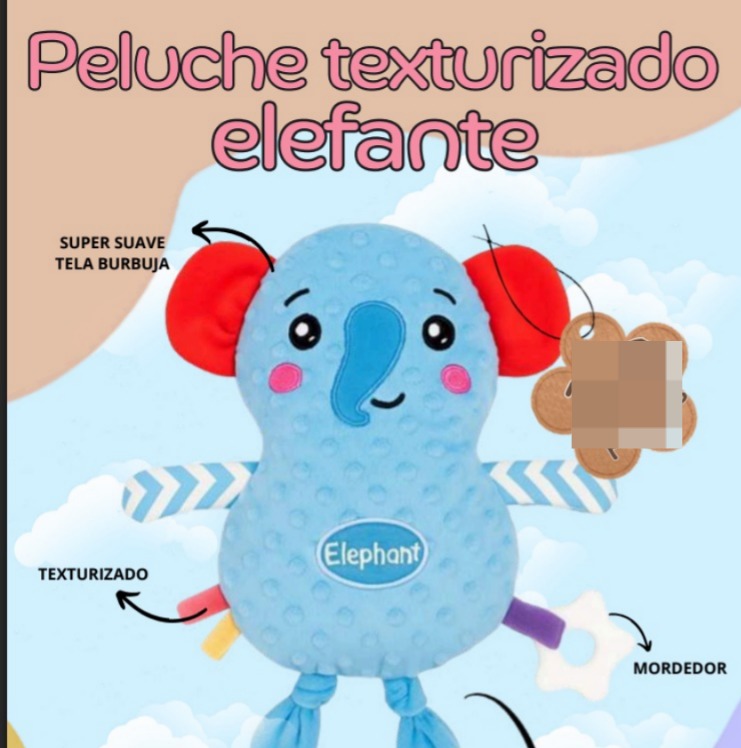 PELUCHE APEGO TEXTURA ELEFANTE 