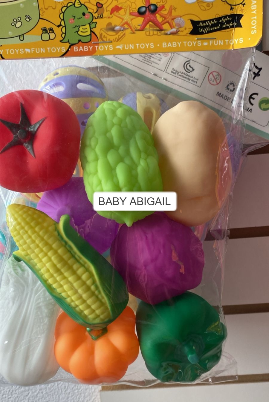 TOYS FRUTAS Y VERDURAS X 9UND  MATERIAL SUAVE 