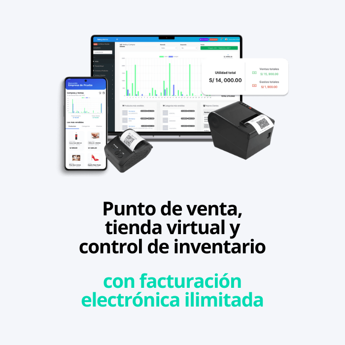 Punto de venta, tienda virual y contrl de inventario. Todo en un mismo lugar